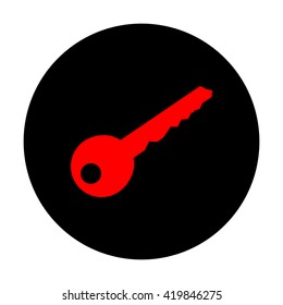 Key sign. Red vector icon