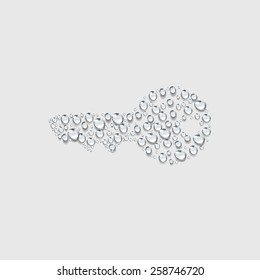 Key sign, Transparent water drop vector ,Key sign icon. Unlock tool symbol