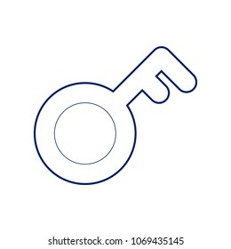 Key sign. Vector. Flat style black icon on white.
