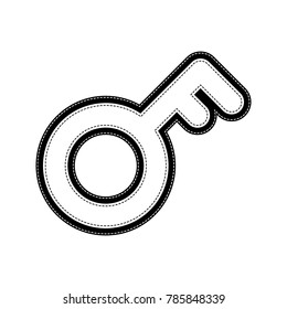 Key sign. Vector. Flat style black icon on white.