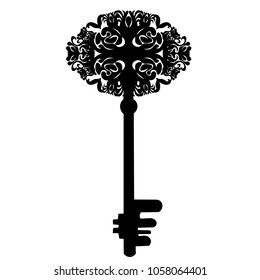 the is key silhouette antique vector illustration
