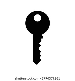 Key silhouette icon vector flat design.
