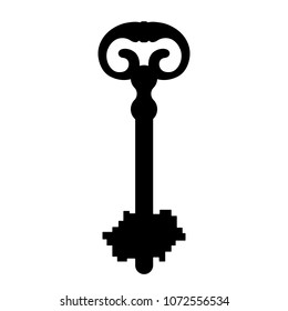 Key silhouette on white background. Vector illustration