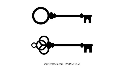 Key Silhouette Of Security Symbol Vector Illustration.