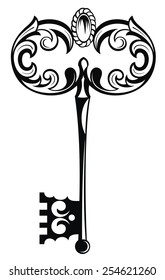 Key silhouette set isolated on white background