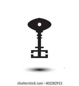 the key silhouette with shadow vector EPS 10