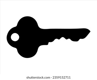 Key silhouette vector art white background
