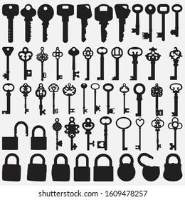 Key Silhouette Vector Design Set