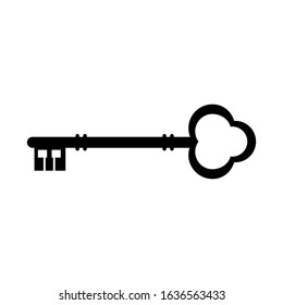 
Key silhouette. Vector drawing. Element for web design. Isolated white background.