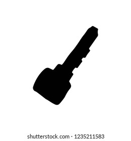 key silhouette vector icon. isolated object.