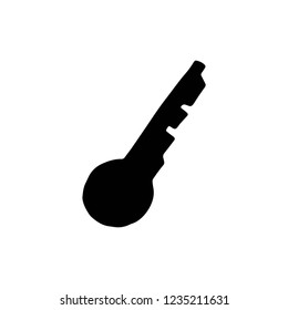 key silhouette vector icon. isolated object.