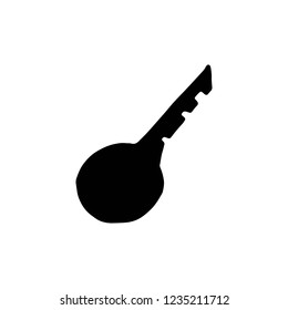 key silhouette vector icon. isolated object.