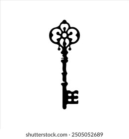 Key silhouette vector illustration on white background
