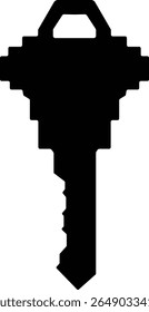 Ilustración vectorial de la silueta de la llave - silueta negra simple de la llave aislada en un fondo blanco sólido liso