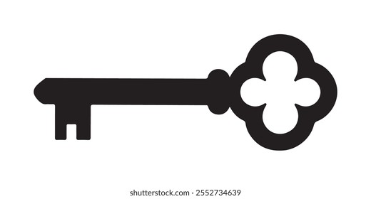 Key silhouette vector on white background 