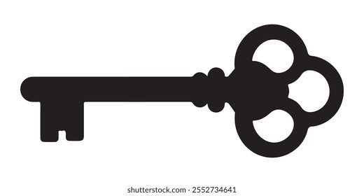 Key silhouette vector on white background 