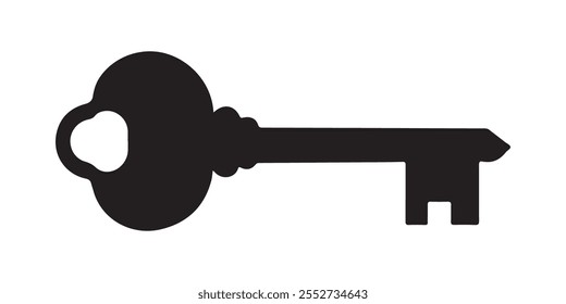 Key silhouette vector on white background 