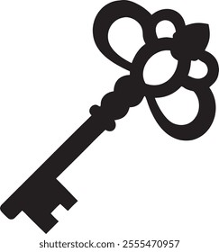 Key silhouette vector on white background
