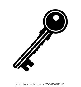 Key silhouette vector on white background