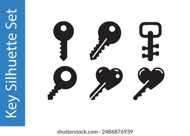 Key silhouettes are designed to be used as decorative elements in various projects.