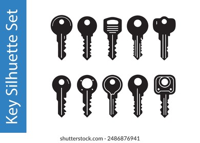 Key silhouettes are designed to be used as decorative elements in various projects.