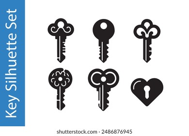 Key silhouettes are designed to be used as decorative elements in various projects.