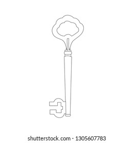 key, simple sketch, white background