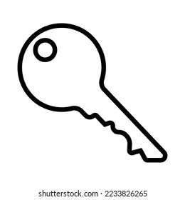 key simple vector icon with black outline
