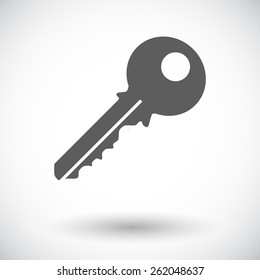 Key. Single flat icon on white background. Vector illustration.