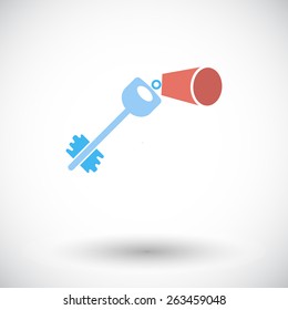 Key. Single flat icon on white background. Vector illustration.