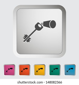 Key. Single icon. Vector illustration.