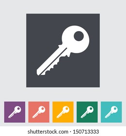 Key. Single icon. Vector illustration.