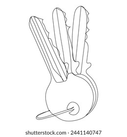 Key single line vector