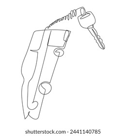 Key single line vector one continuous line drawing of key key line icon