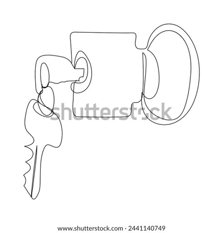 Key single line vector one continuous line drawing of key key line icon