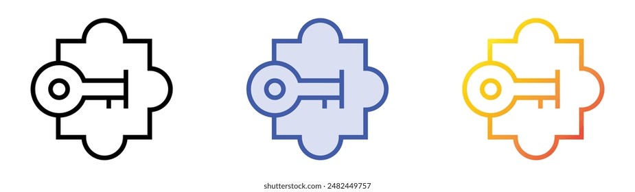 key skills icon. Linear, Blue Fill and Gradient Style Design Isolated On White Background
