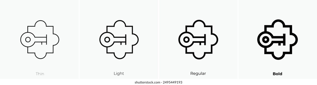 key skills icon. Thin, Light Regular And Bold style design isolated on white background
