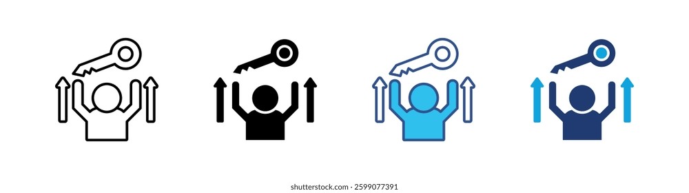 Key Skills Multi Style Icon Set Vector