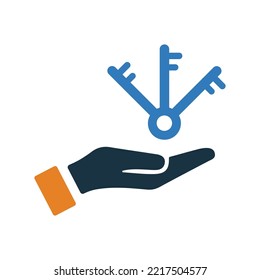 Key Solution icon. Editable vector logo.