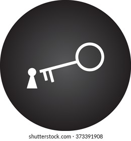 Key solution simple icon on colorful background