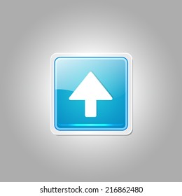 Up Key Square Vector Blue Web Icon Button
