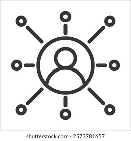 Key Stakeholders Outline Icon Vector Illustration