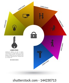 Key step to unlock. for business concept.