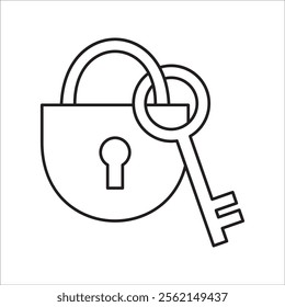 Key stock icon outline vector