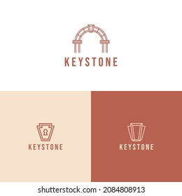 Keystone Key Logo-Design für Stone-Line-Stone