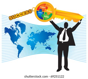 The key of success - abstract illustration