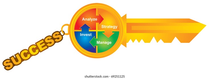 The key of success - abstract illustration