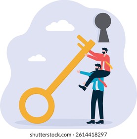 The key to success. achieve business targets. Unlock the achievements of an organization or company.

