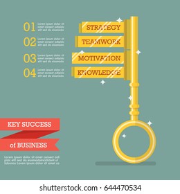 Key success of business infographic. Vector illustration