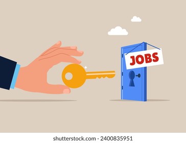Key success to career. Dream job. Modern vector illustration in flat style